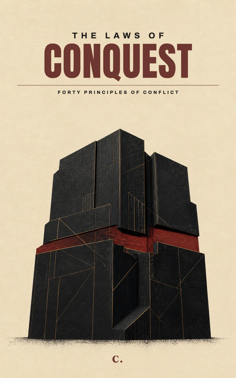 The monumental-building Laws of Conquest cover in cream, black, and oxblood, credited to C.