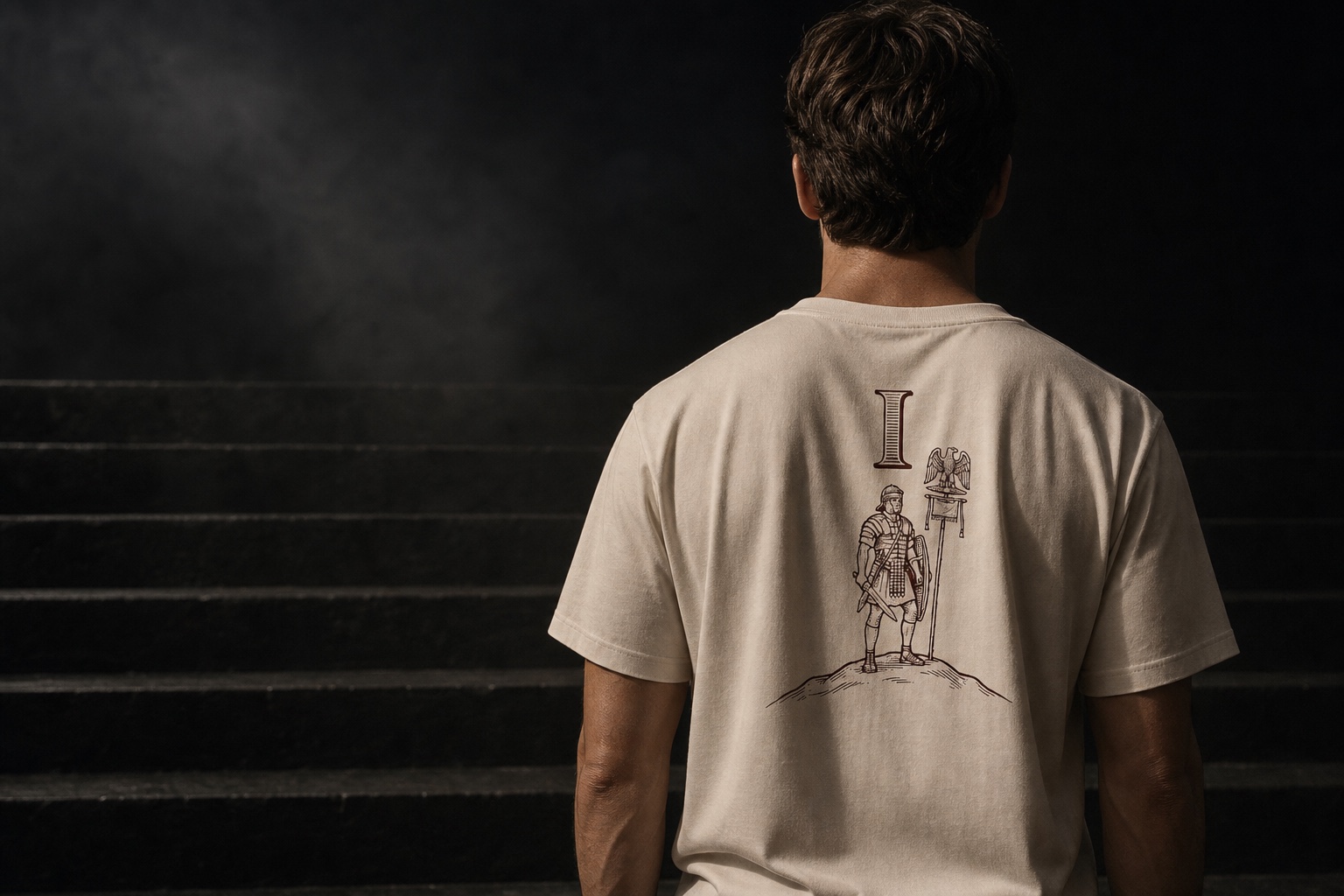 Law I engraving printed large and centered across the back of a Salt tee